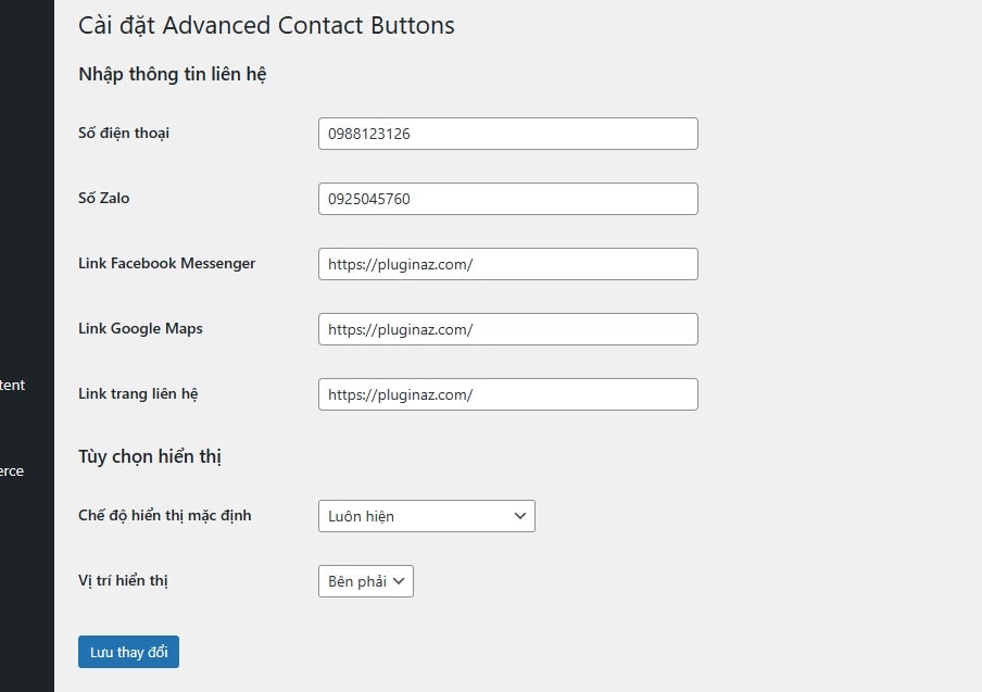 Plugin DN Advanced Contact Buttons – Plugin Box Contact PRO WordPress