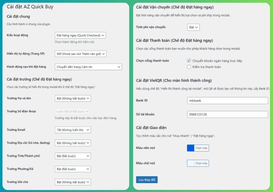 Plugin AZ Mua Hàng Nhanh – Tăng tốc bán hàng cho WooCommerce chỉ trong 1 cú click!