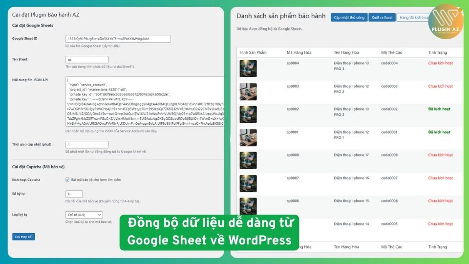 1. Đồng bộ dữ liệu dễ dàng từ Google Sheet về WordPress