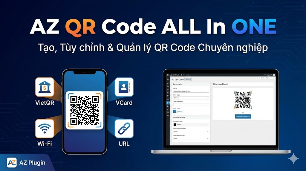 Plugin AZ QR Code All-in-One: Giải pháp tạo mã QR Đỉnh Cao Cho WordPress