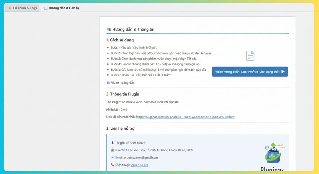 AZ Renew WooCommerce Products - Update ngày đăng sản phẩm, tạo đánh giá hàng loạt cho sản phẩm