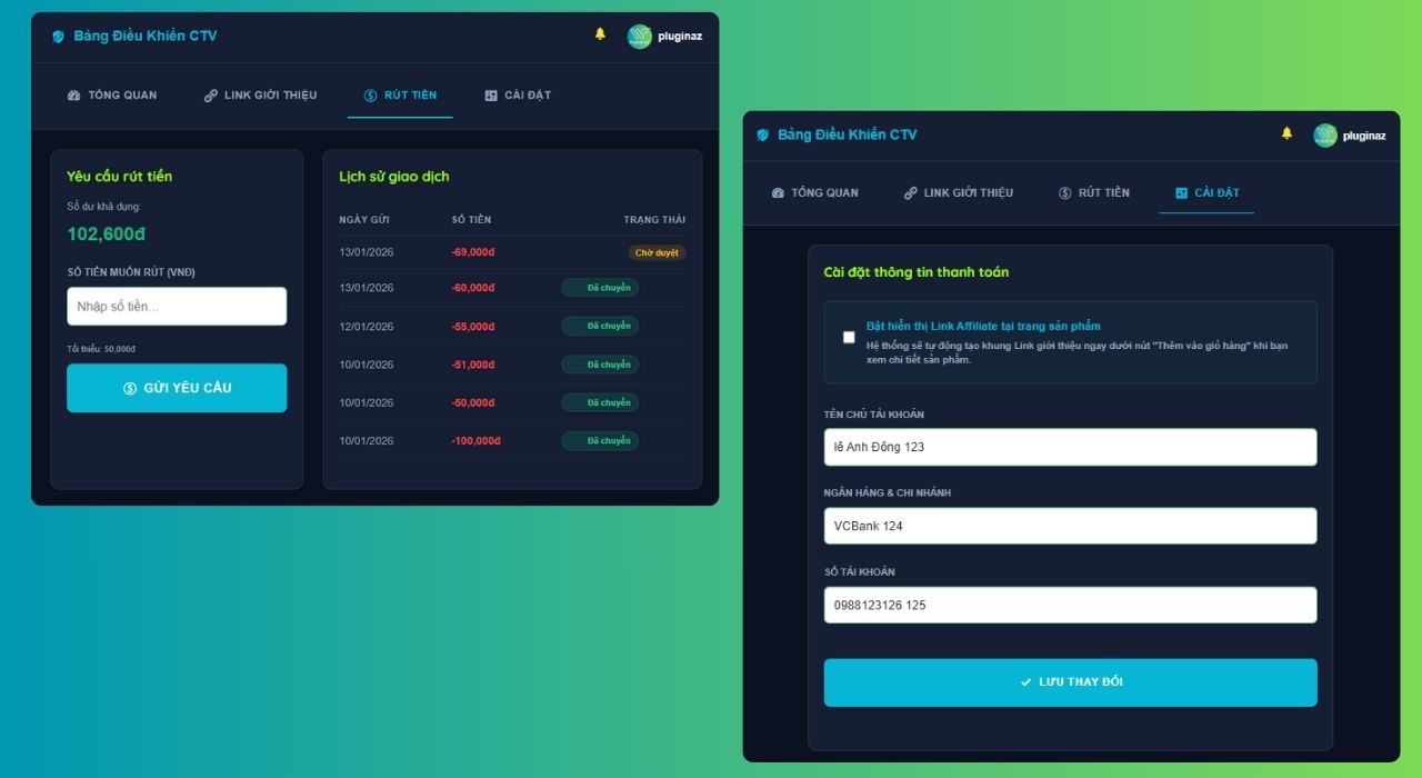 Plugin AZ AFF – Hệ thống Tiếp thị liên kết (Affiliate) chuyên nghiệp cho WooCommerce
