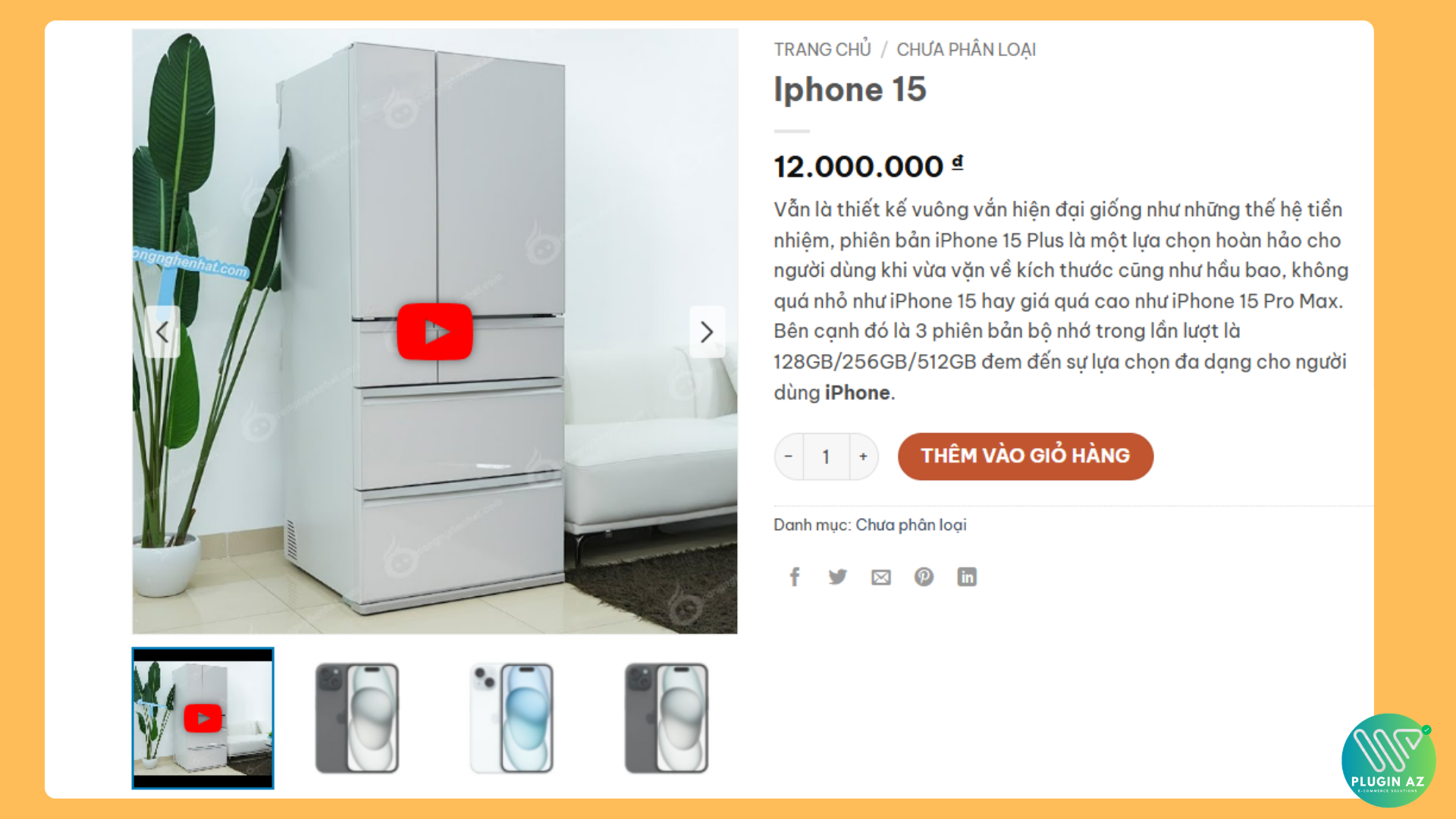 AZ Videos WooCommerce - Thêm Slider Video YouTube cho Thumnails sản phẩm wordpress