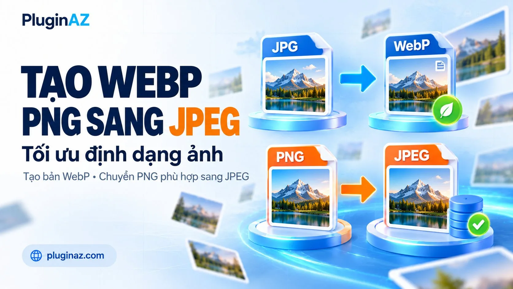AZ Image Optimizer – tạo bản WebP và chuyển PNG ảnh chụp sang JPEG