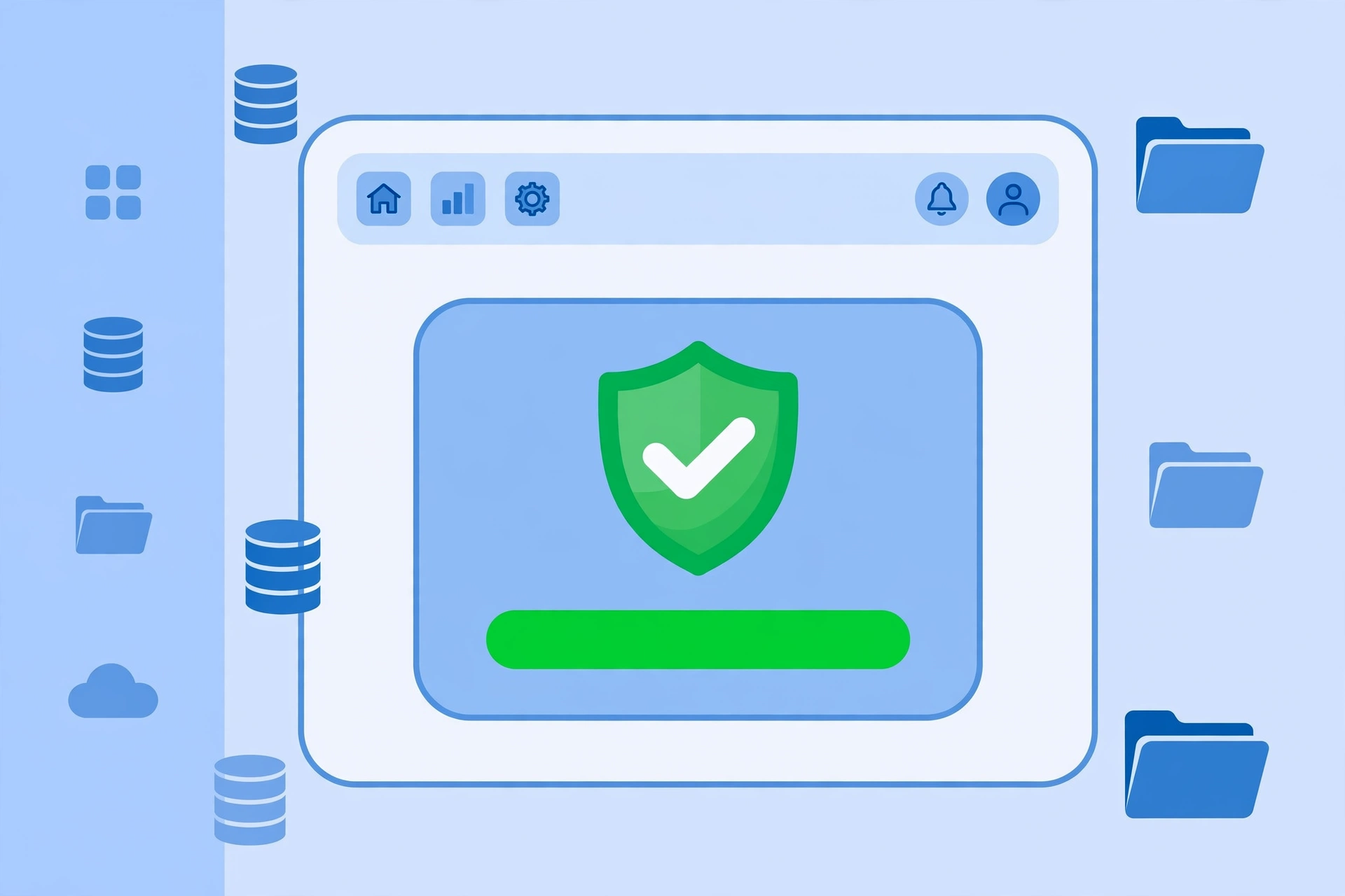 Minh họa quy trình backup WordPress trên trang quản trị với thanh tiến trình sao lưu hoàn tất