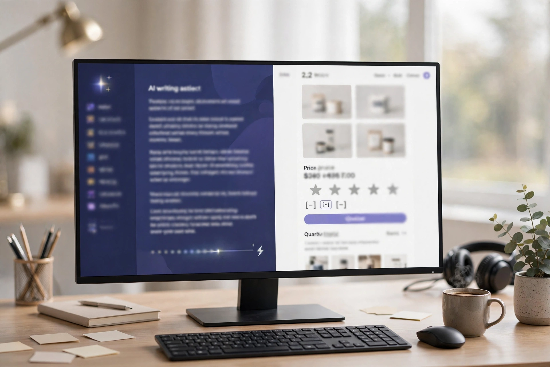 Plugin AI viết mô tả sản phẩm cho WooCommerce tự động tạo nội dung mô tả sản phẩm chuẩn SEO trên màn hình máy tính bên cạnh trang sản phẩm